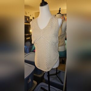 Forever 21 Elegant Cream Crochet Top